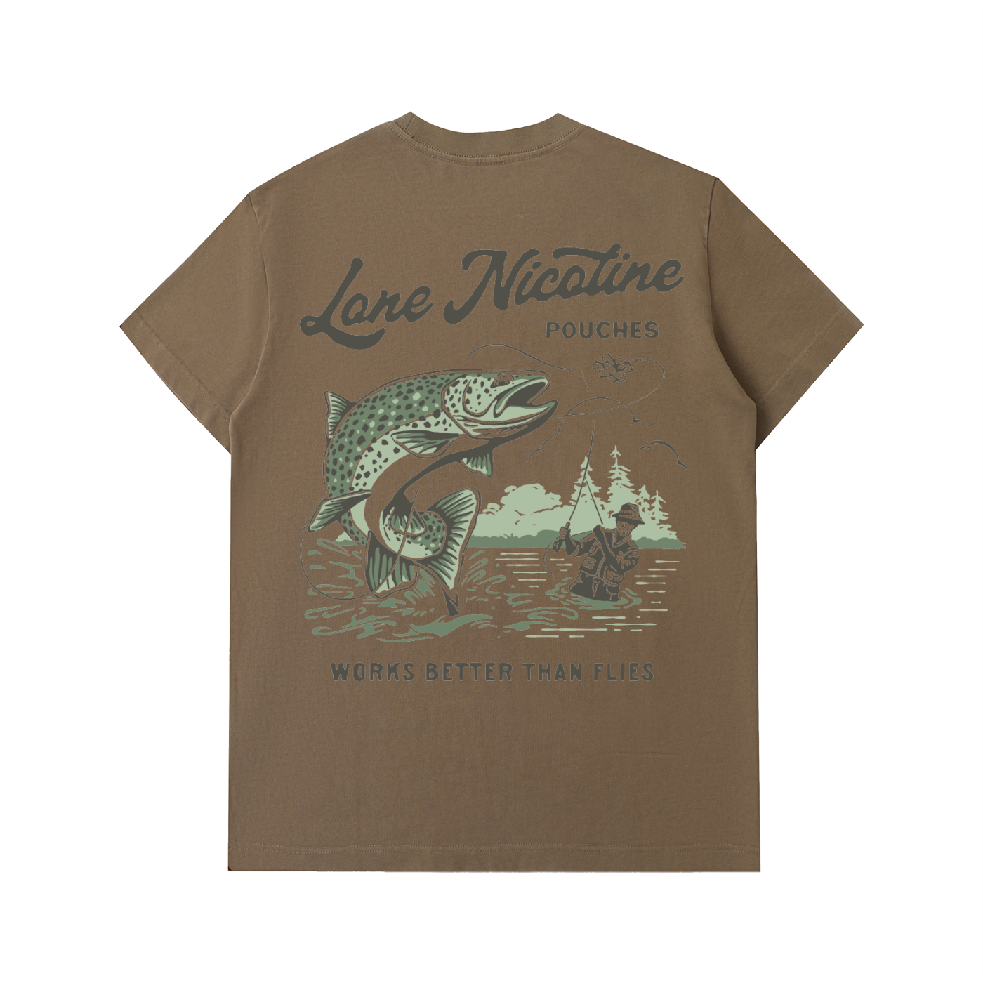 Lone fishing Heavyweight Cotton T-Shirt