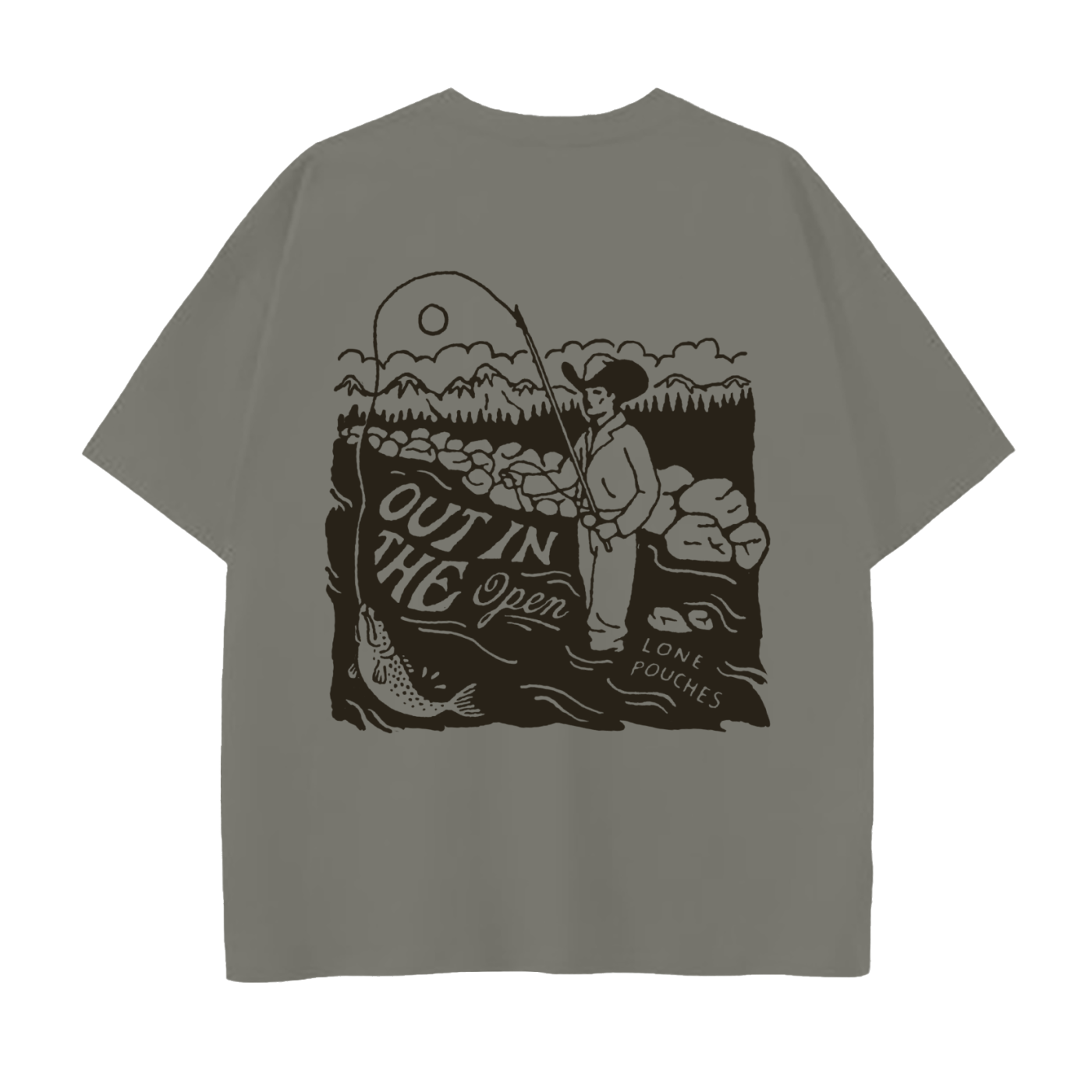 Lone Fishing Cotton T-Shirt