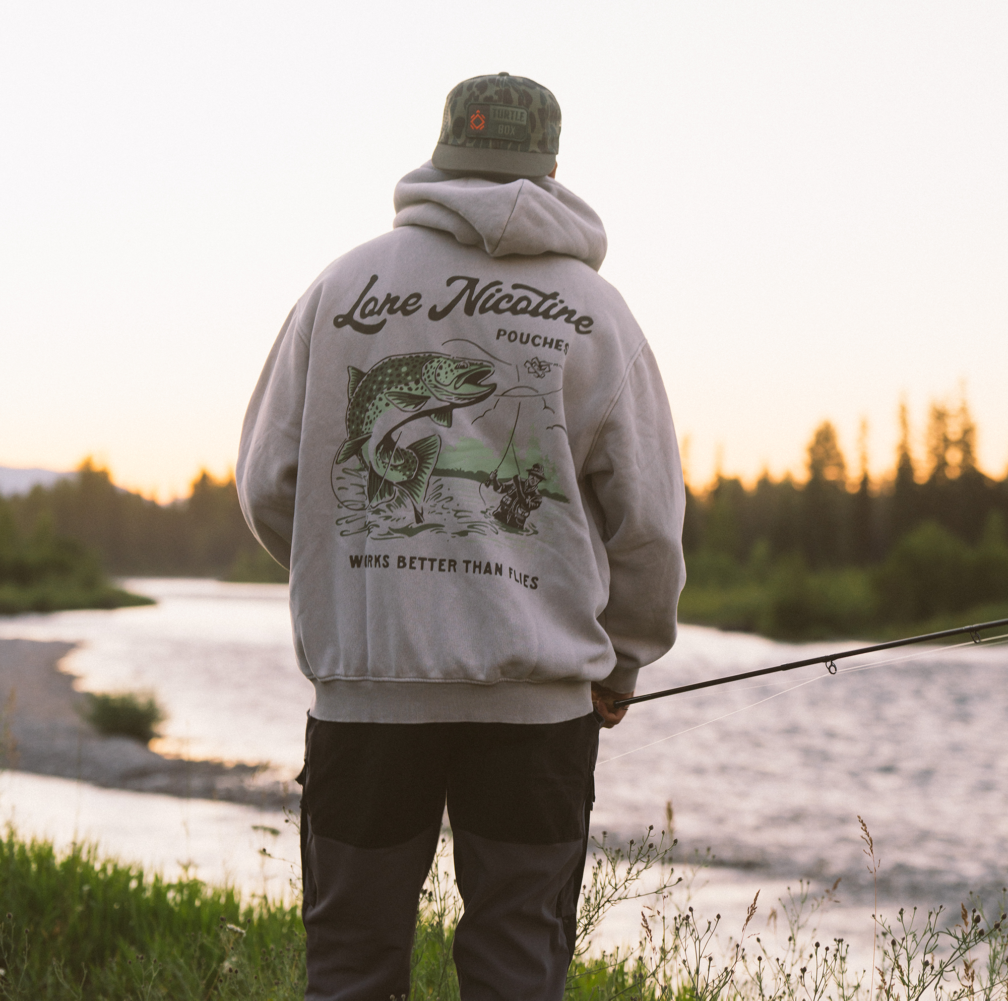 Lone Fly-Fishing Washed Oversize Hoodie
